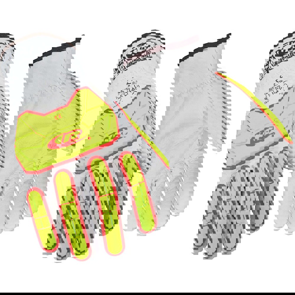 Cut & Puncture Resistant Gloves; Glove Type: Impact-Resistant; Cut-Resistant ; ANSI/ISEA Cut Resistance Level: A6 ; Primary Material: Leather ; Lining Material: HPPE ; ANSI/ISEA Abrasion Resistance Level: 3 ; Color: Red; Yellow; White
